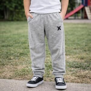Hurley Kids Grey Jogger Sweatpants Size 5 Logo Athletic Pants